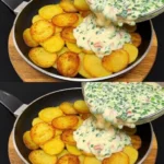 Babiččino bramborové jídlo na večeři s chutnými ingrediencemi