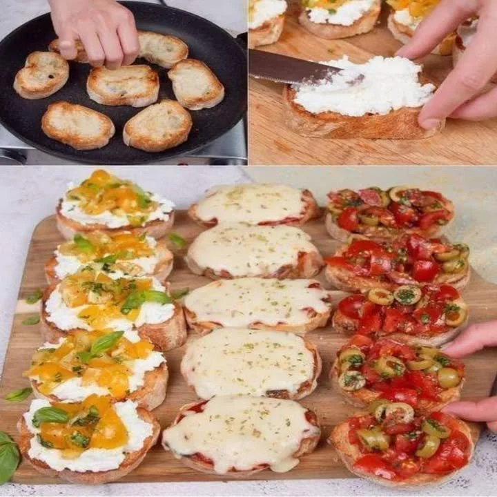 Chutná bruschetta s čerstvými ingrediencemi na talíři