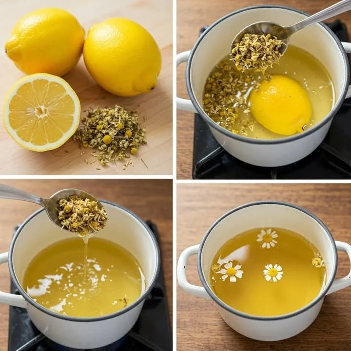 Citronová heřmánková směs v šálku, perfektní pro relaxaci