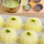 Misky s citronovým želé na bílém talíři