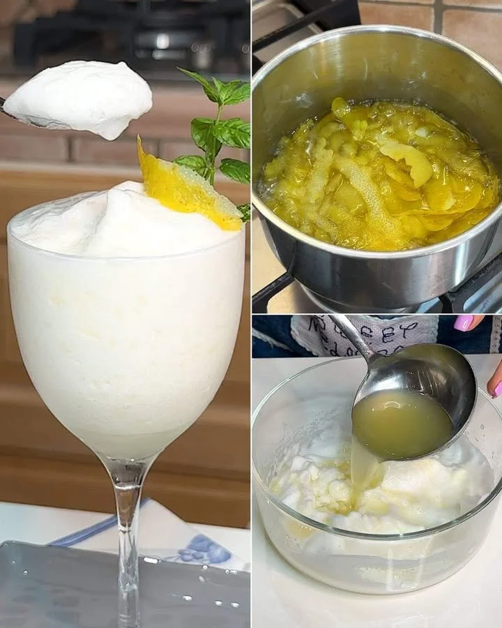 Osověžující citronový sorbet servírovaný v mističce s citronem