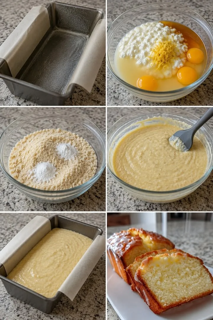 Citronový tvarohový chlebík na talíři s ozdobou z citronu