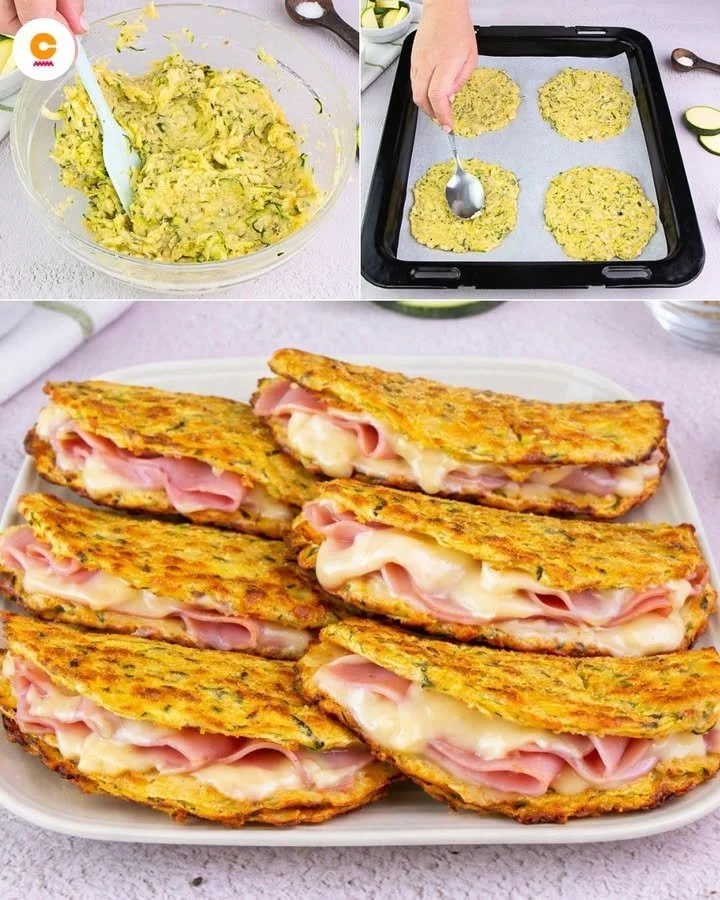 Delikátní cuketové placky na talíři se zeleninou