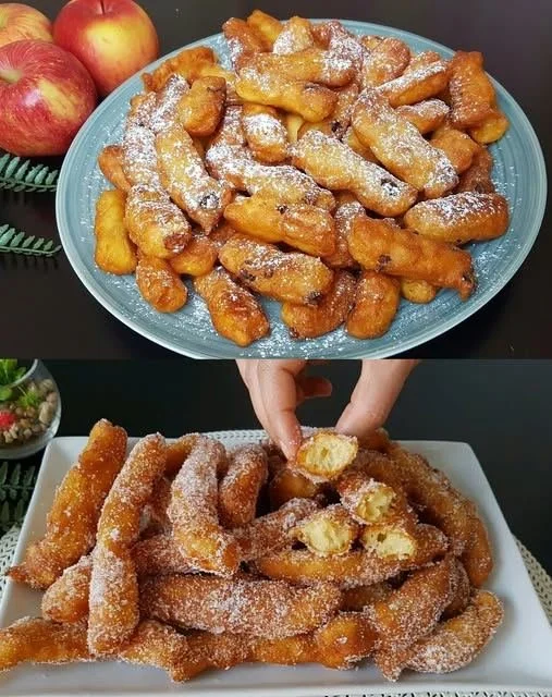 Eplepannekake s jablky na talíři