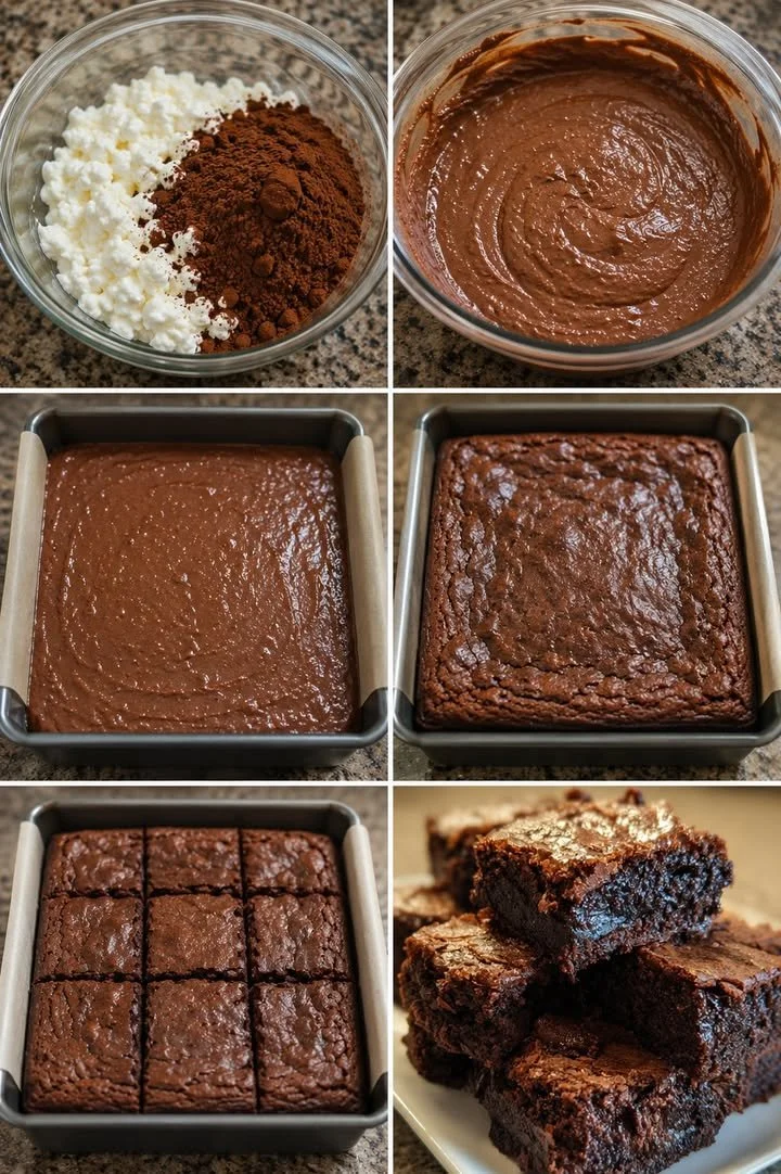 Extrémně vláčné tvarohové brownies s čokoládou a tvarohem