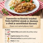 Horčičný zázrak se slaninou a cibulí na talíři