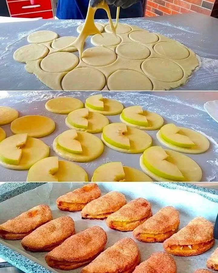 Jablečné šátečky s jablkovou náplní na talíři