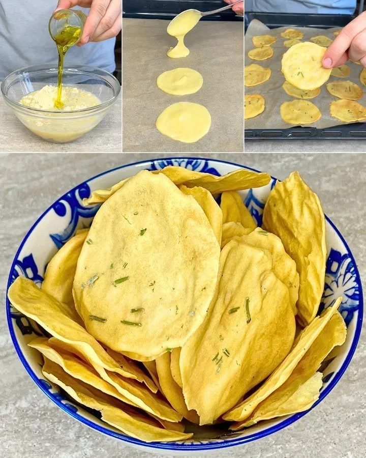 Křupavé cizrnové chipsy na talíři, zdravá alternativa ke klasickým chipsům