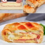Křupavé listové těsto s bramborovou náplní na talíři