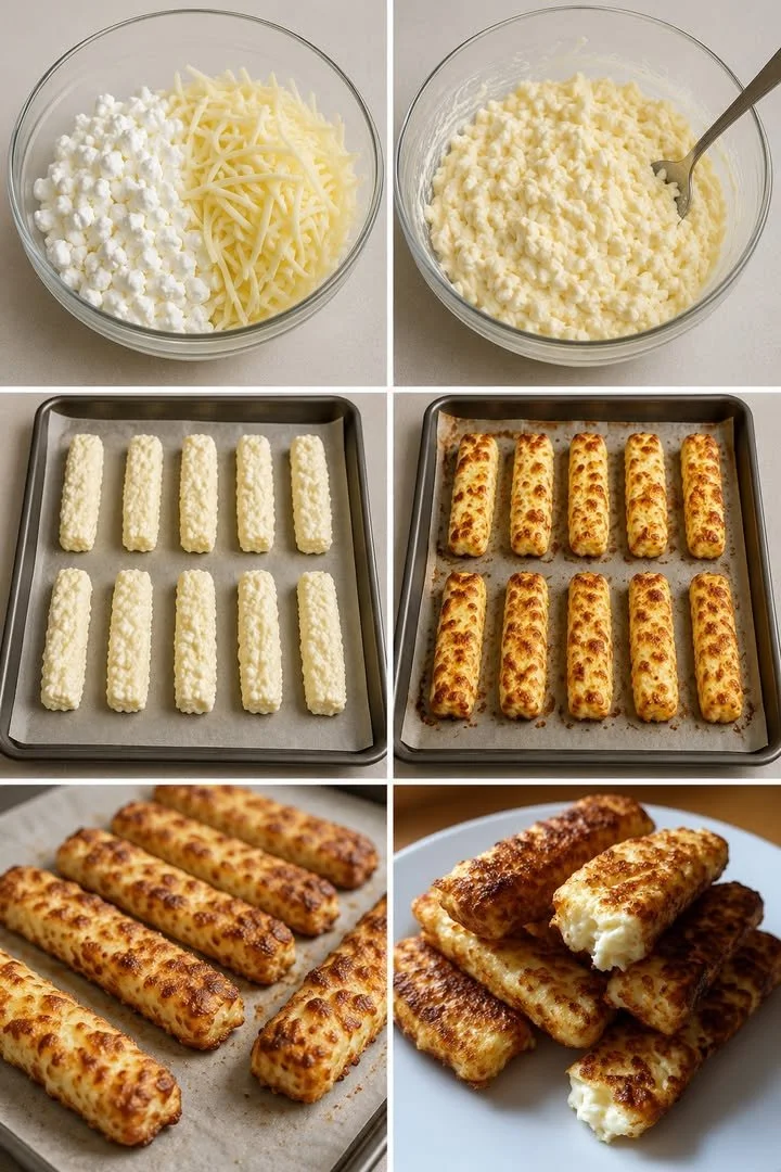 Křupavé tvarohové tyčinky připravené ze dvou ingrediencí