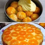 Mandarinkový koláč s čerstvými mandarinkami a krémovou polevou
