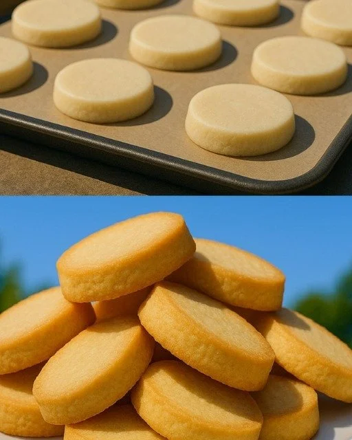 Máslové sušenky ze tří ingrediencí na bílém talíři