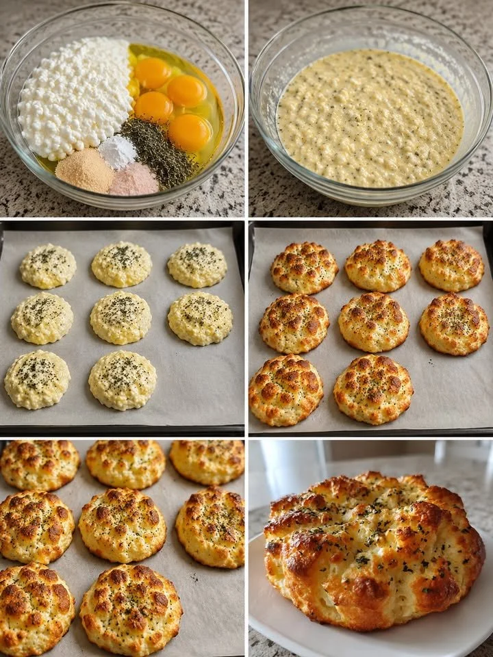 Nadýchaný tvarohový cloud bread, zdravý a vysokoproteinový chléb