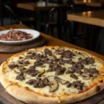 Delicious pizza with fresh toppings and melted cheese