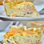 Quiche se lososem a sýrem Boursin, chutný pokrm na slavnostní stůl