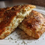 Tvarohová calzone s křupavou kůrkou na talíři