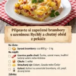 Zapečené brambory s uzeninou v prostorném pekáči