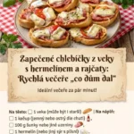 Zapečené chlebíčky z veky s hermelínem a rajčaty